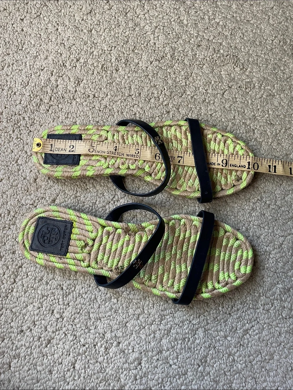 Tory Burch Double Black Leather Strap Sandals